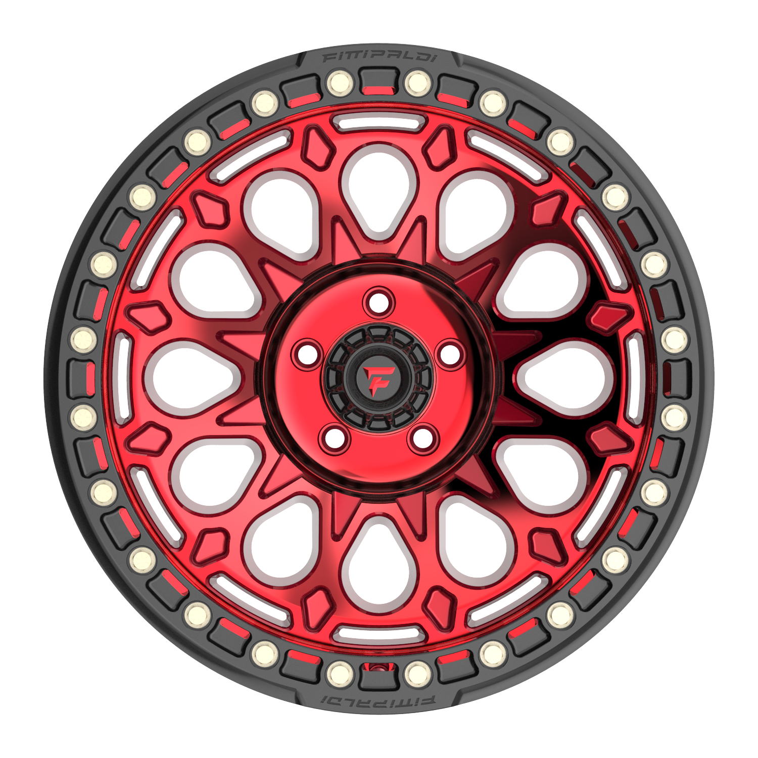 Fittipaldi Off Road FB153R Wheel - Gloss Red Machined with Red Tint and Gloss Black Ring