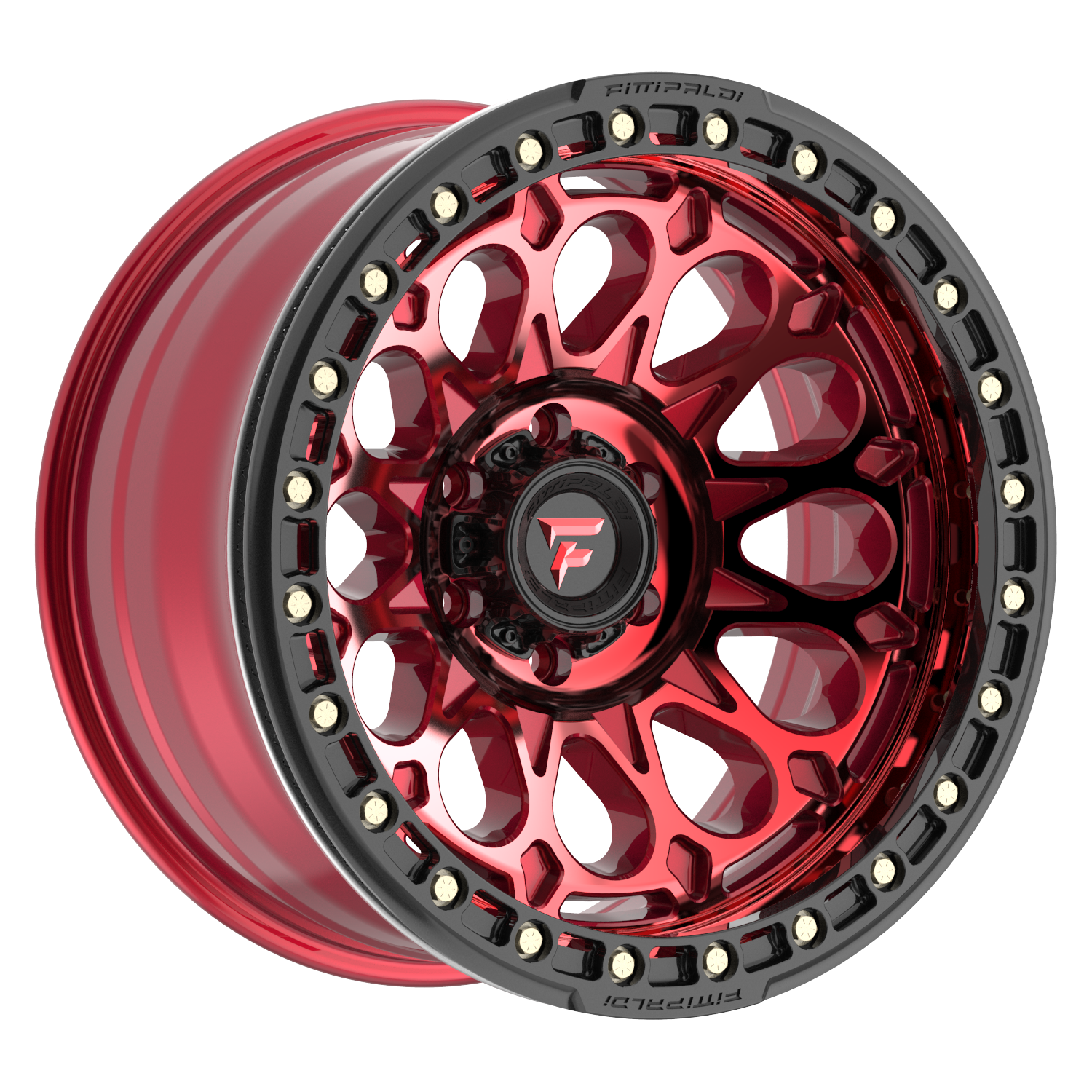 Fittipaldi Off Road FB153R Wheel - Gloss Red Machined with Red Tint and Gloss Black Ring