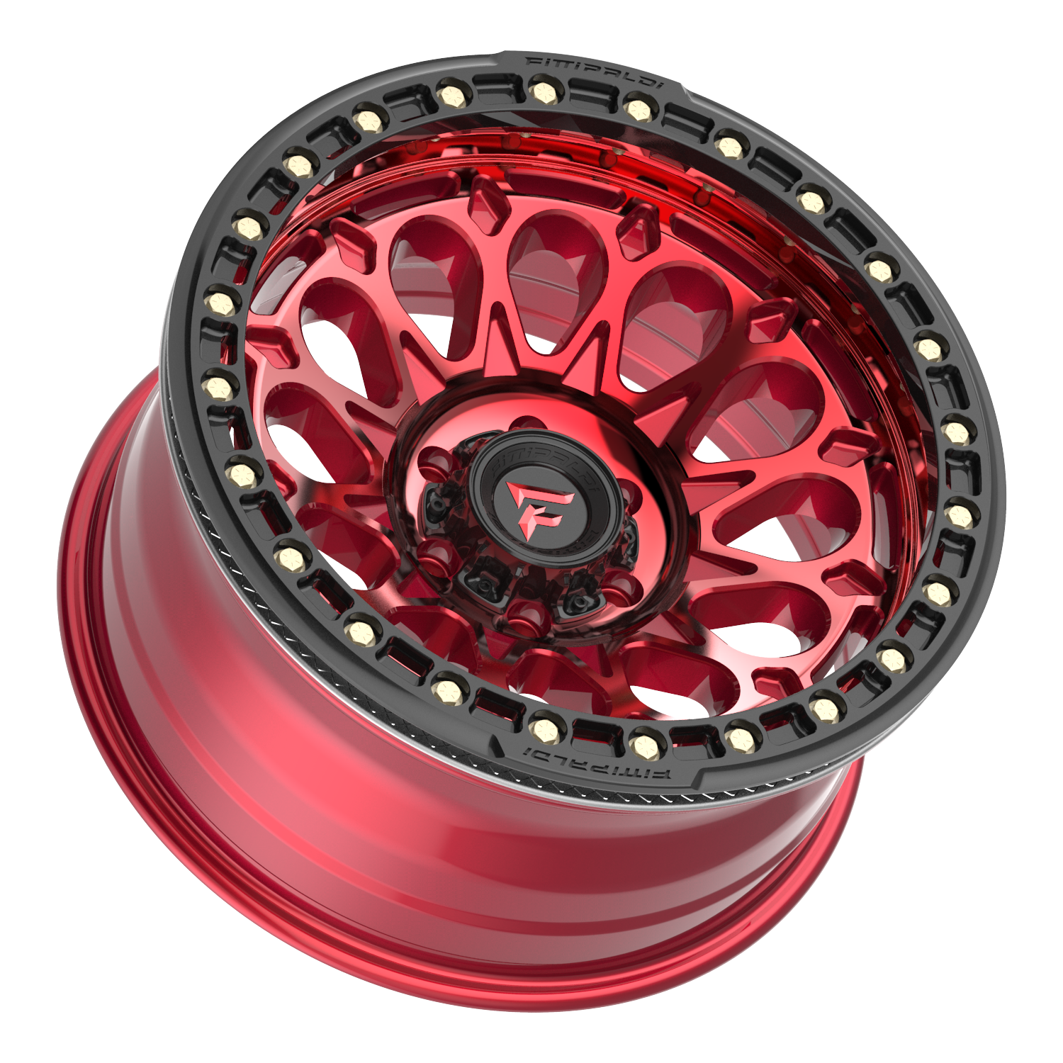 Fittipaldi Off Road FB153R Wheel - Gloss Red Machined with Red Tint and Gloss Black Ring