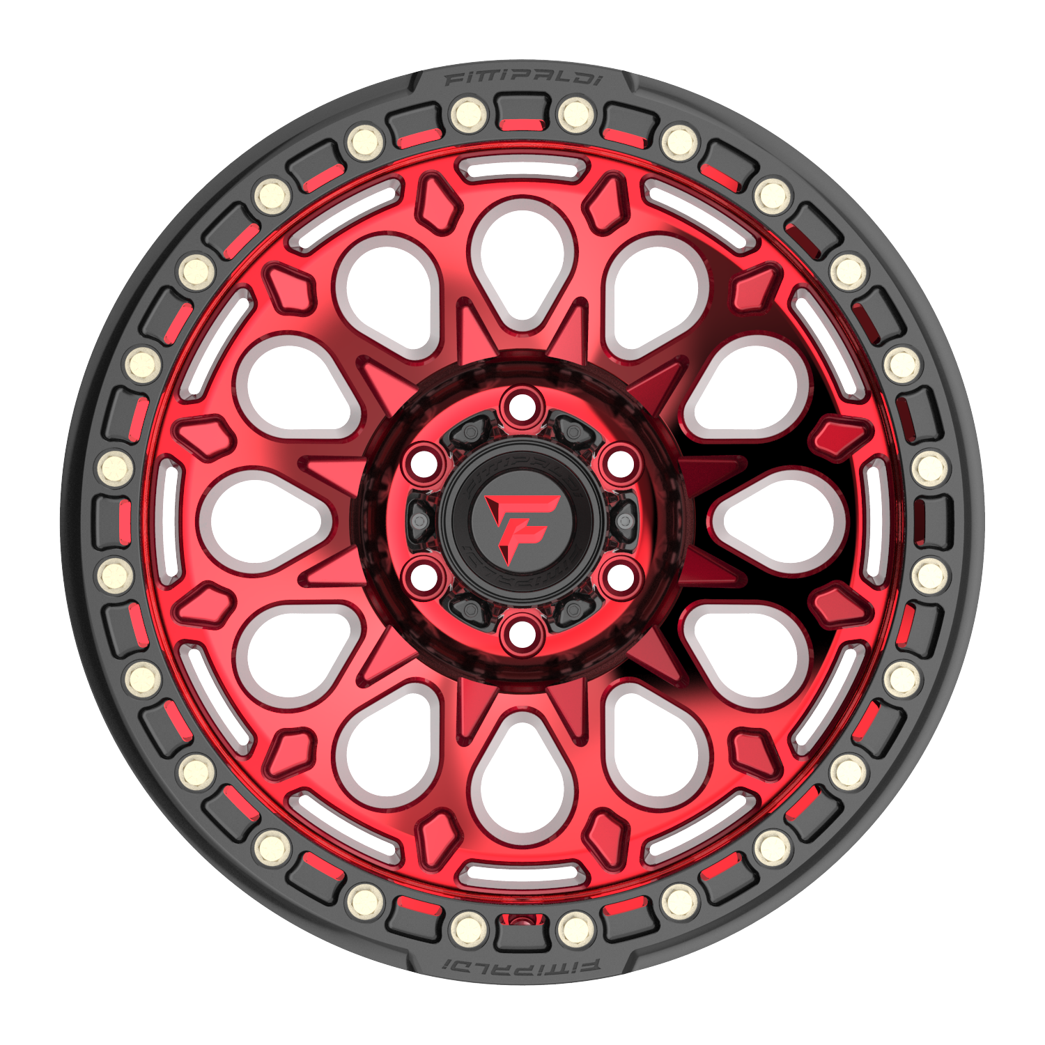 Fittipaldi Off Road FB153R Wheel - Gloss Red Machined with Red Tint and Gloss Black Ring