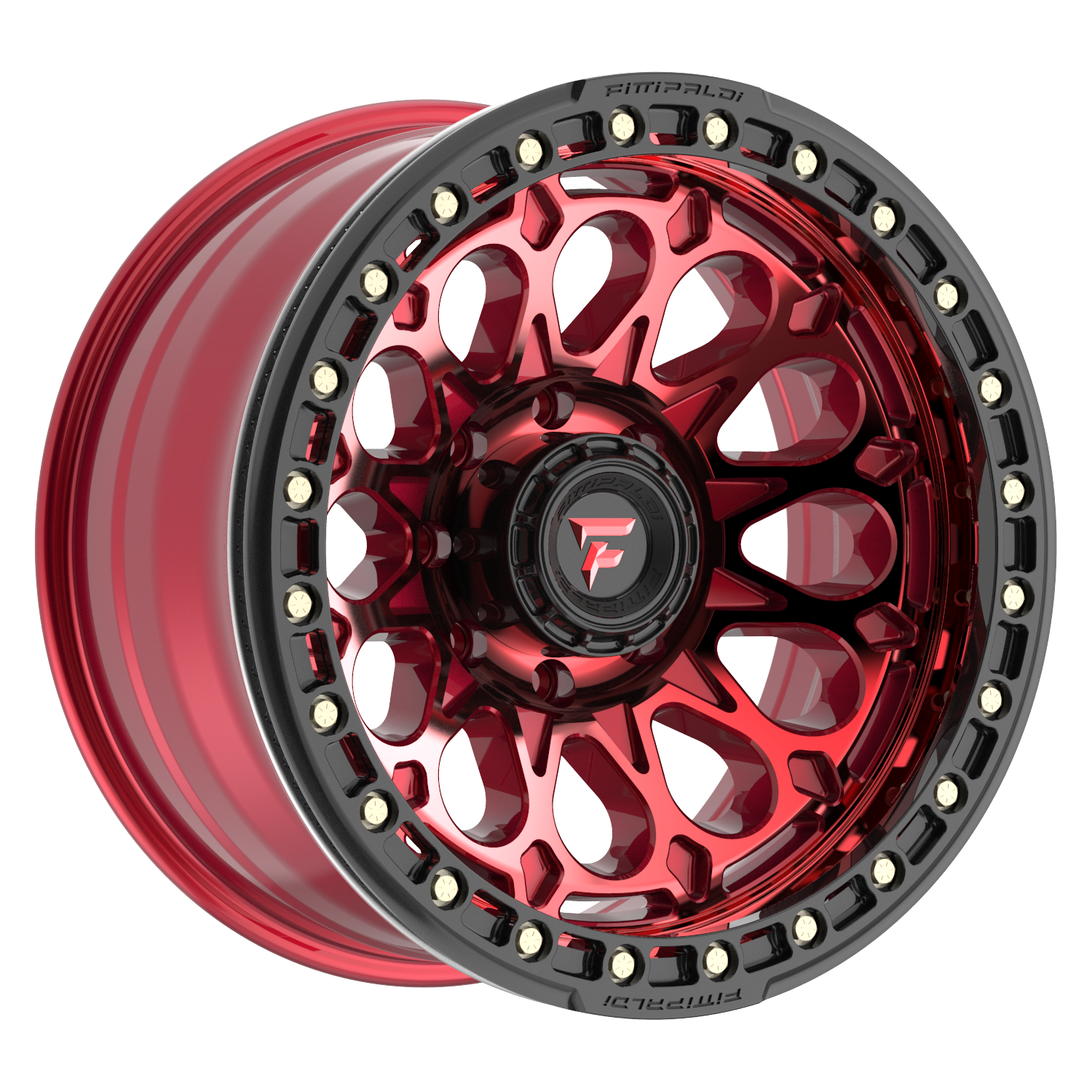 Fittipaldi Off Road FB153R Wheel - Gloss Red Machined with Red Tint and Gloss Black Ring
