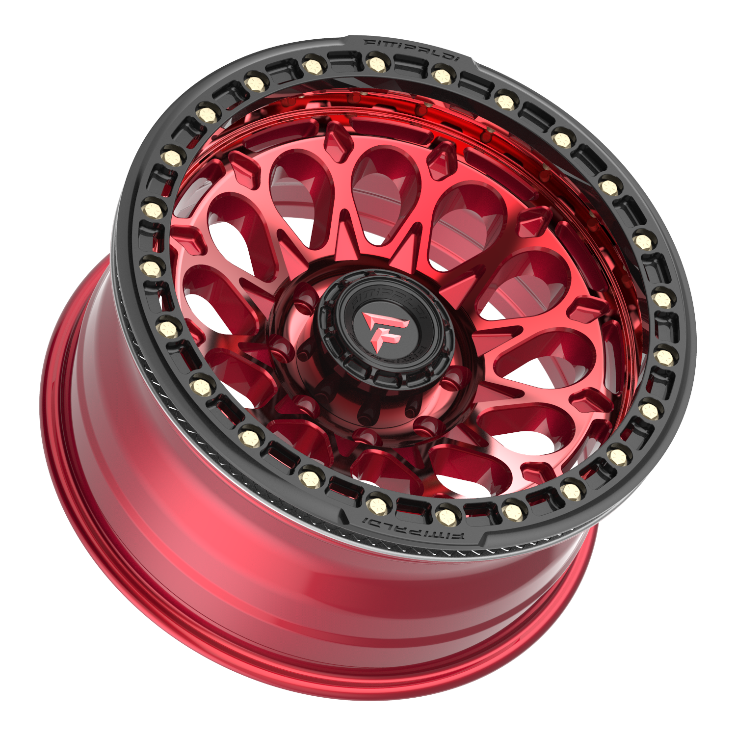 Fittipaldi Off Road FB153R Wheel - Gloss Red Machined with Red Tint and Gloss Black Ring