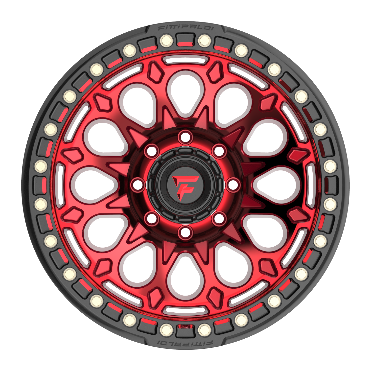Fittipaldi Off Road FB153R Wheel - Gloss Red Machined with Red Tint and Gloss Black Ring