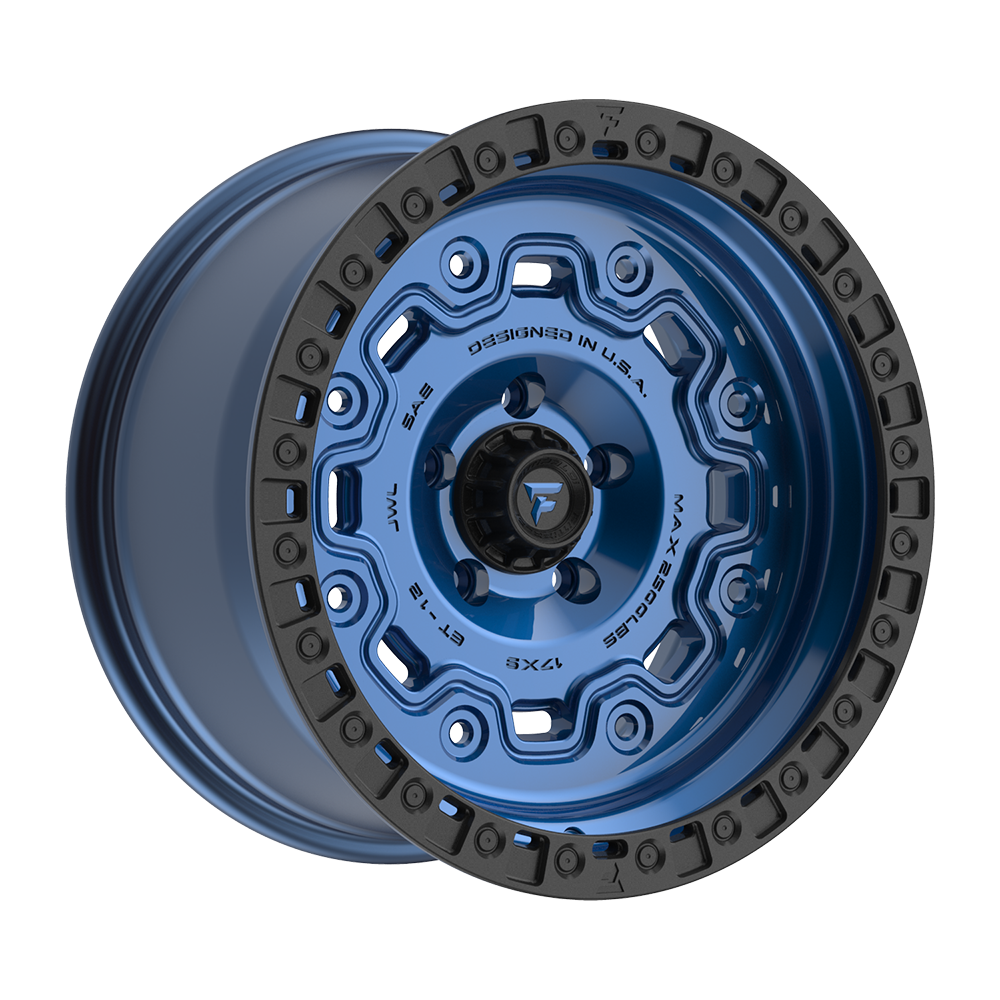 Fittipaldi Off Road FT100BLB Wheel - Gloss Blue with Satin Black Lip