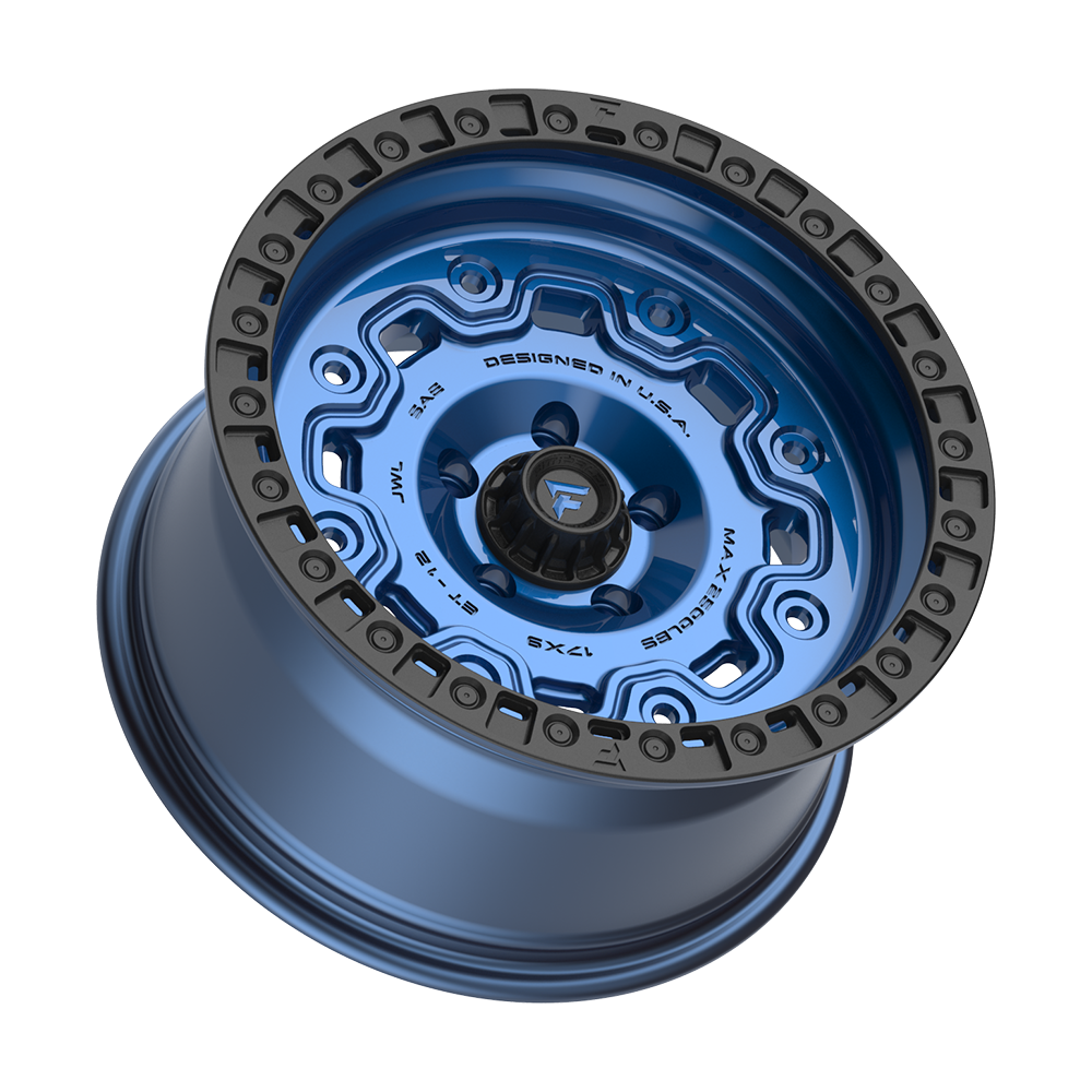 Fittipaldi Off Road FT100BLB Wheel - Gloss Blue with Satin Black Lip
