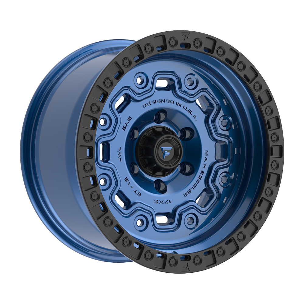 Fittipaldi Off Road FT100BLB Wheel - Gloss Blue with Satin Black Lip