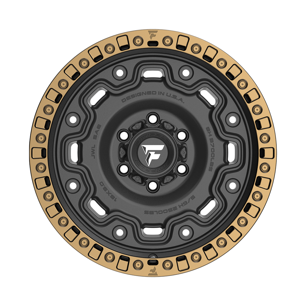 Fittipaldi Off Road FT100BZ Wheel - Satin Black with Bronze Ring