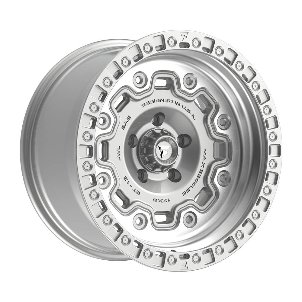 Fittipaldi Off Road FT100MS Wheel - Gloss Silver with Machined Face and Undercut
