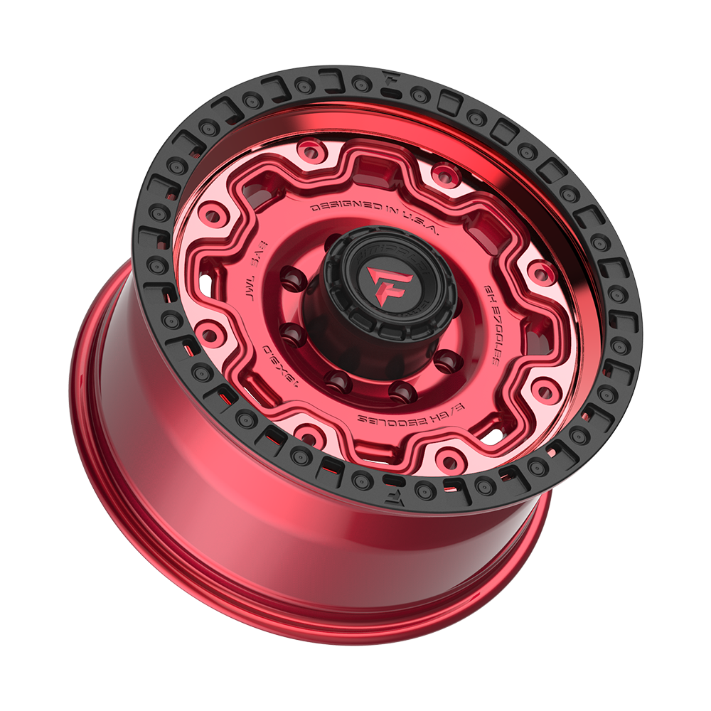 Fittipaldi Off Road FT100RTB Wheel - Gloss Red with Machined Face, Red Tint, and Satin Black Lip