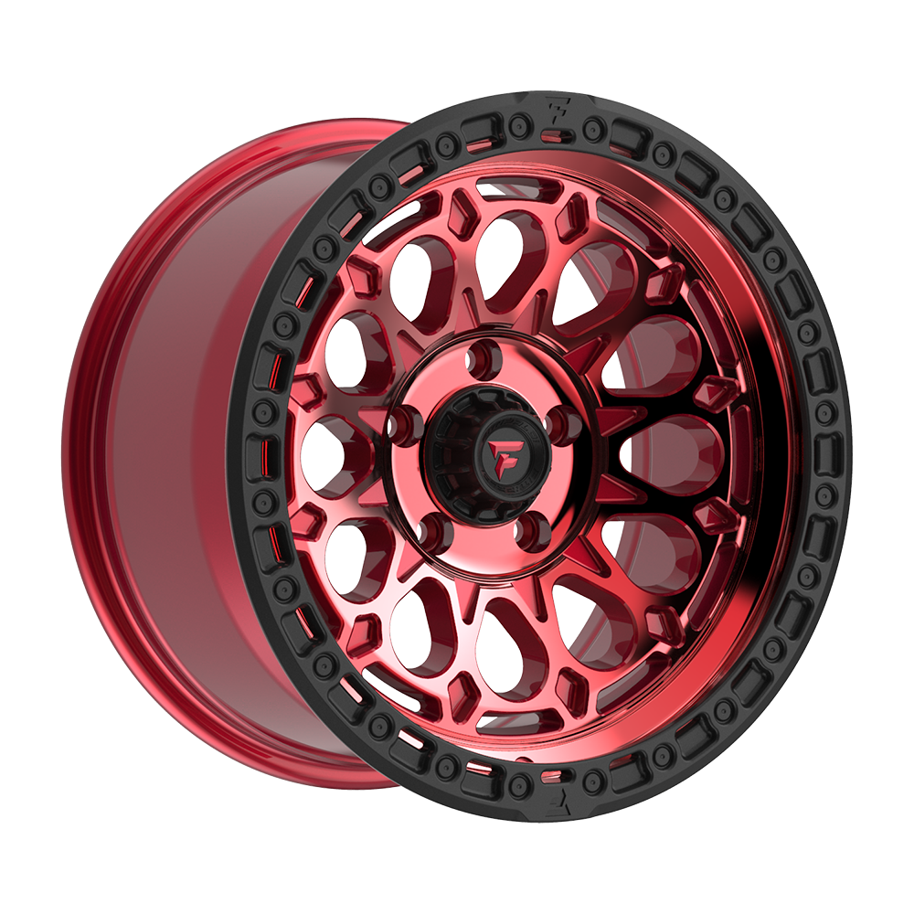 Fittipaldi Off Road FT101RTB Wheel - Gloss Red with Machined Face, Red Tint, and Satin Black Lip