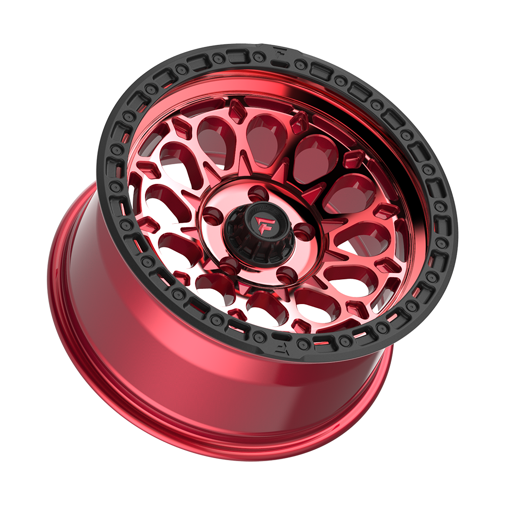 Fittipaldi Off Road FT101RTB Wheel - Gloss Red with Machined Face, Red Tint, and Satin Black Lip
