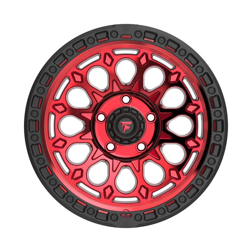 Fittipaldi Off Road FT101RTB Wheel - Gloss Red with Machined Face, Red Tint, and Satin Black Lip