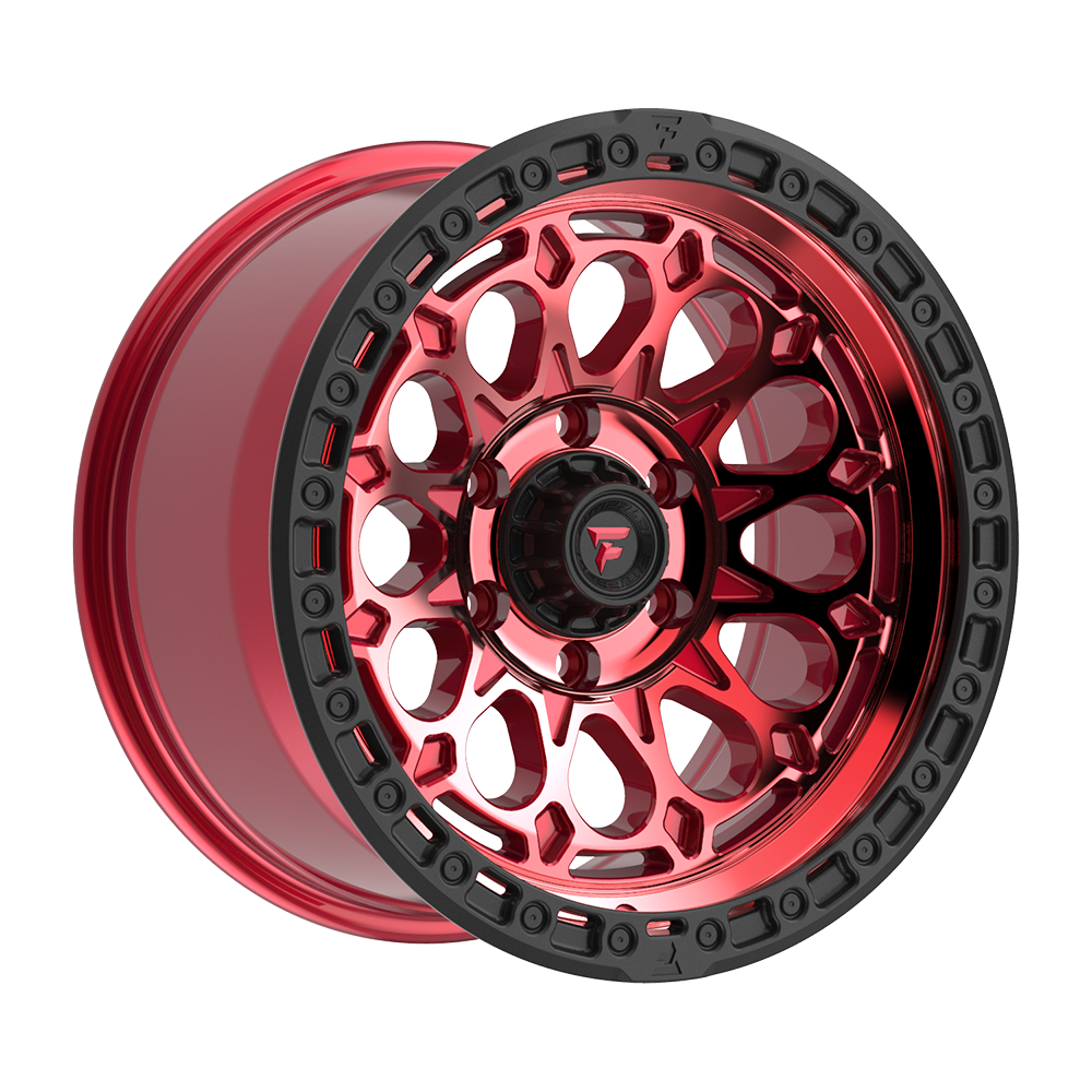 Fittipaldi Off Road FT101RTB Wheel - Gloss Red with Machined Face, Red Tint, and Satin Black Lip