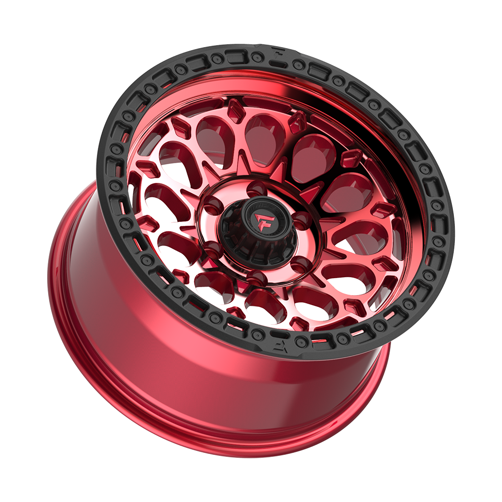 Fittipaldi Off Road FT101RTB Wheel - Gloss Red with Machined Face, Red Tint, and Satin Black Lip