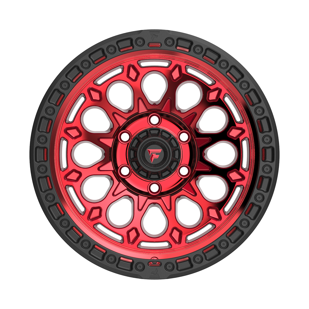 Fittipaldi Off Road FT101RTB Wheel - Gloss Red with Machined Face, Red Tint, and Satin Black Lip