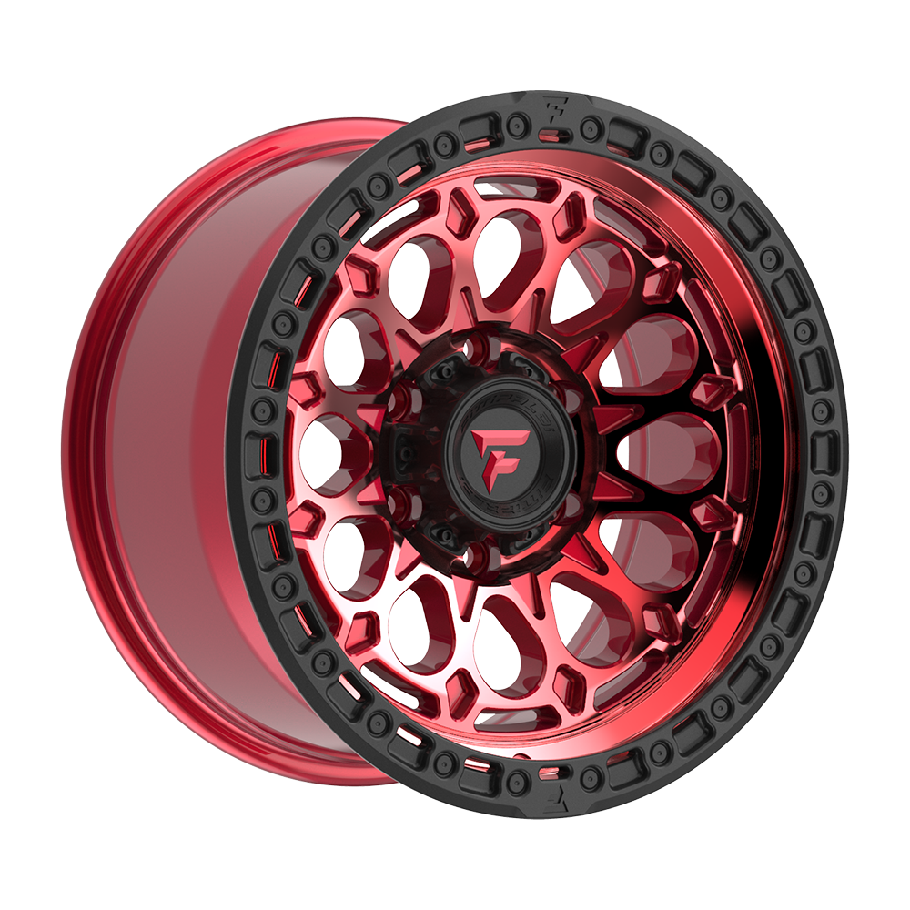 Fittipaldi Off Road FT101RTB Wheel - Gloss Red with Machined Face, Red Tint, and Satin Black Lip