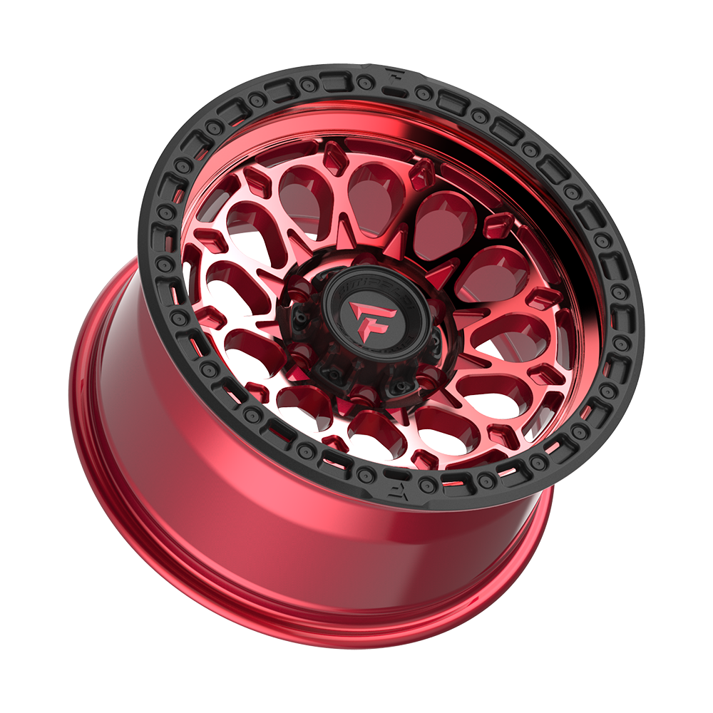 Fittipaldi Off Road FT101RTB Wheel - Gloss Red with Machined Face, Red Tint, and Satin Black Lip