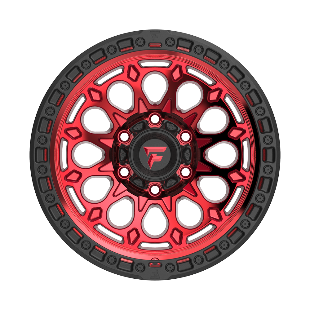 Fittipaldi Off Road FT101RTB Wheel - Gloss Red with Machined Face, Red Tint, and Satin Black Lip