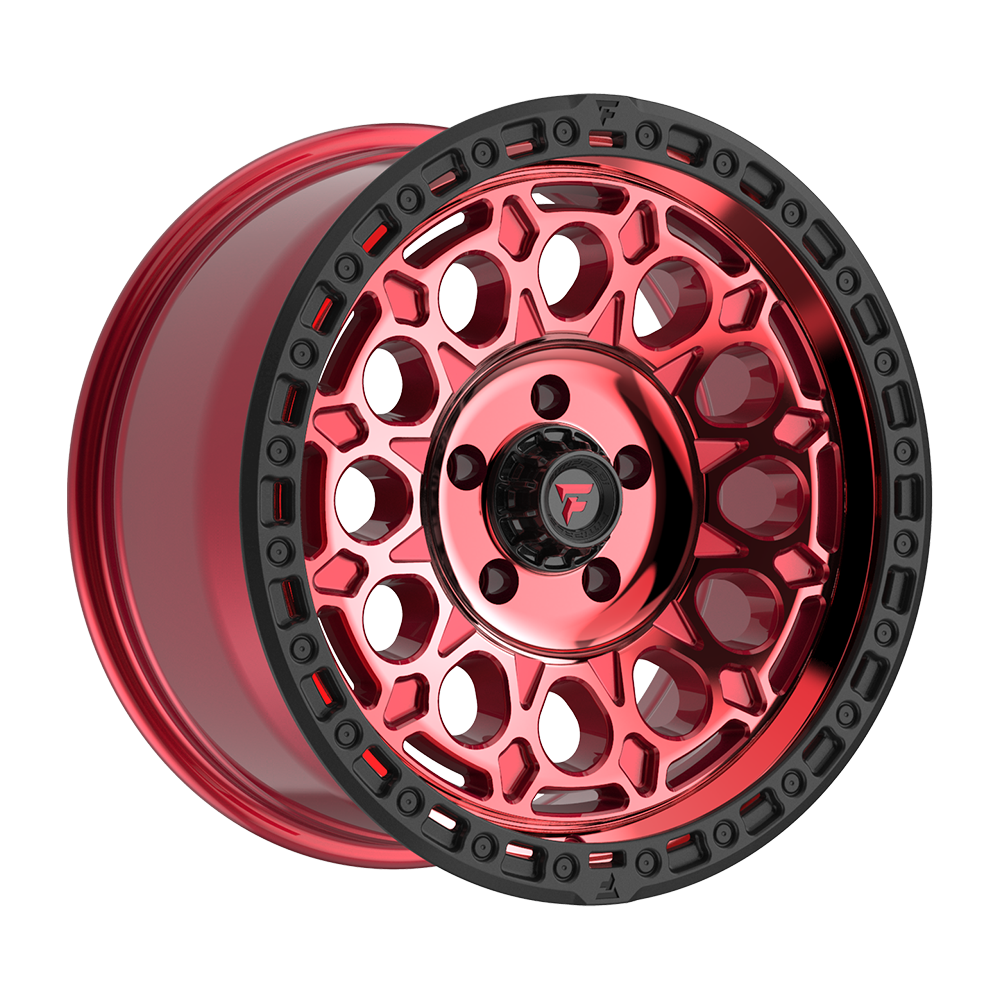 Fittipaldi Off Road FT101 Wheels – Gloss Red with Machined Face, Red Tint, and Satin Black Lip | 17x9, 18x9, 20x9