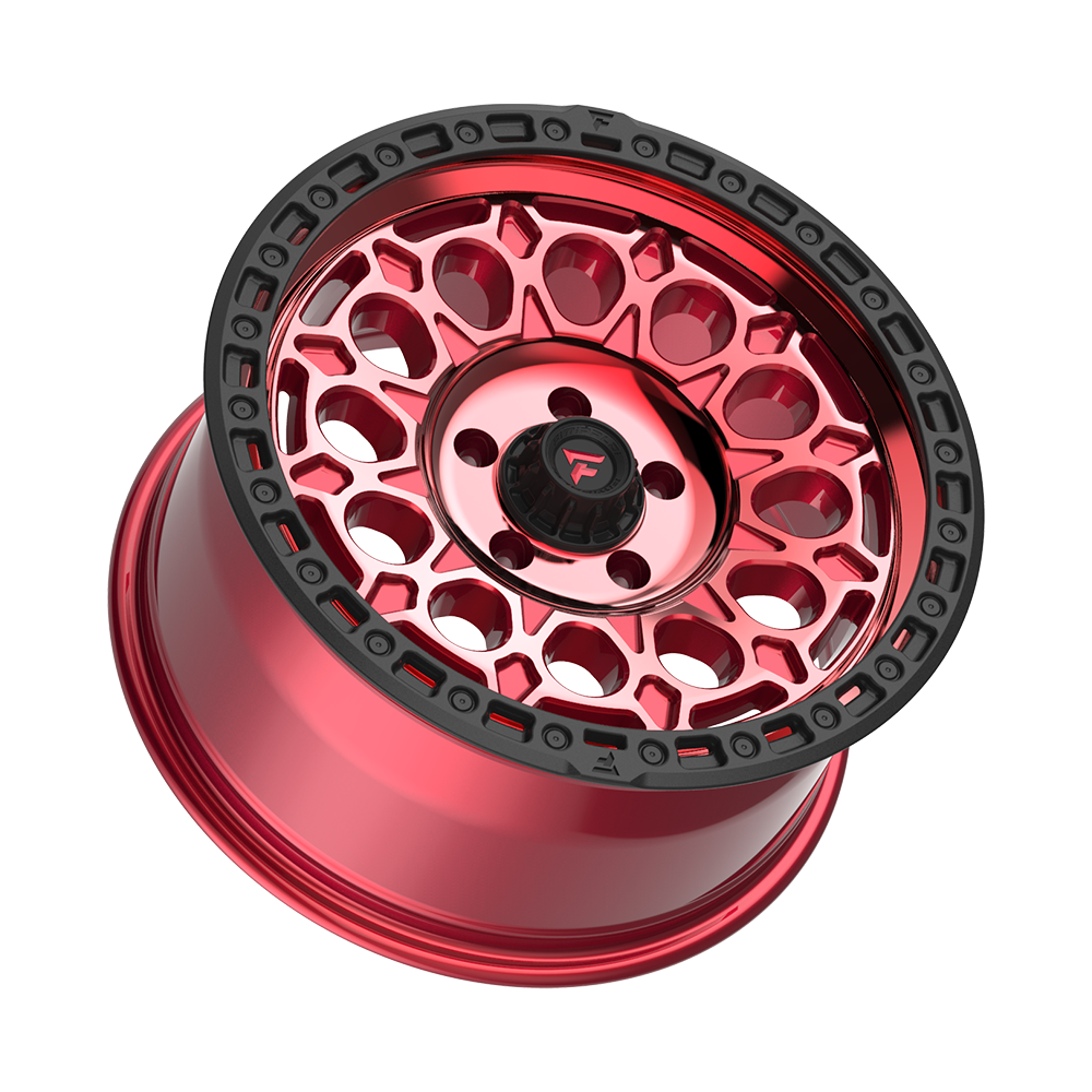 Fittipaldi Off Road FT101 Wheels – Gloss Red with Machined Face, Red Tint, and Satin Black Lip | 17x9, 18x9, 20x9