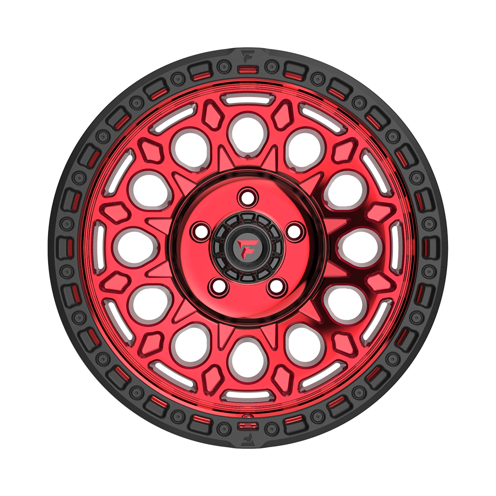 Fittipaldi Off Road FT101 Wheels – Gloss Red with Machined Face, Red Tint, and Satin Black Lip | 17x9, 18x9, 20x9
