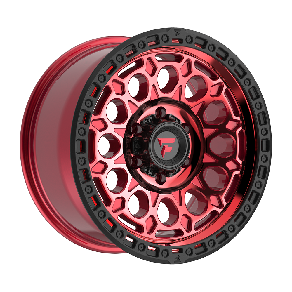 Fittipaldi Off Road FT101RTB Wheel - Gloss Red with Machined Face, Red Tint, and Satin Black Lip