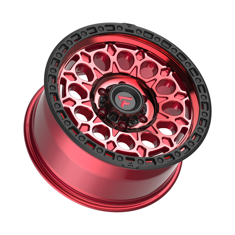 Fittipaldi Off Road FT101RTB Wheel - Gloss Red with Machined Face, Red Tint, and Satin Black Lip