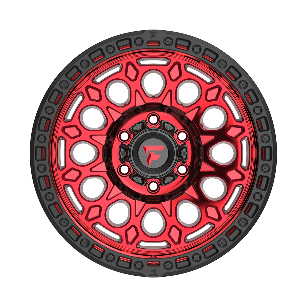 Fittipaldi Off Road FT101RTB Wheel - Gloss Red with Machined Face, Red Tint, and Satin Black Lip