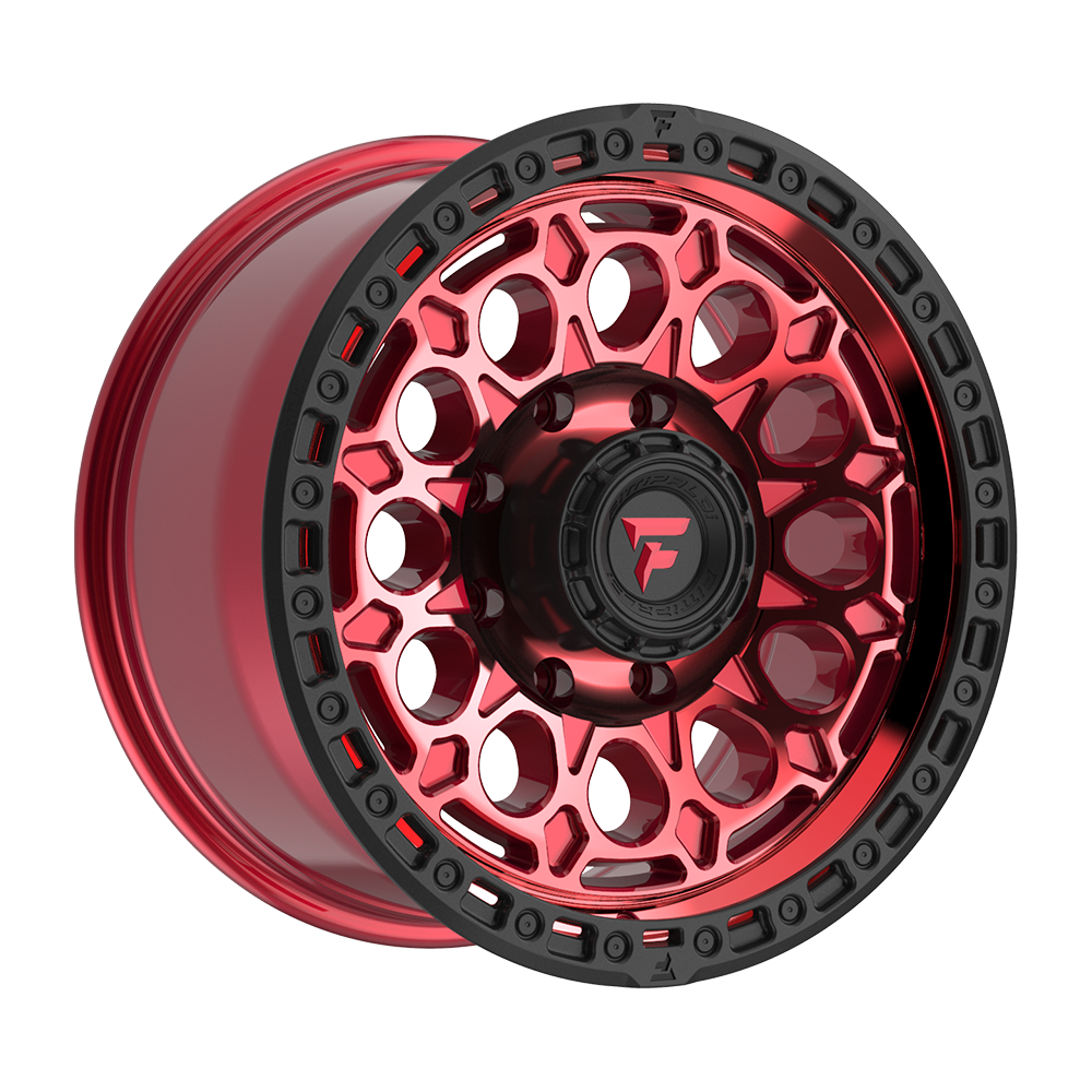 Fittipaldi Off Road FT101 Wheels – Gloss Red with Machined Face, Red Tint, and Satin Black Lip | 17x9, 18x9, 20x9