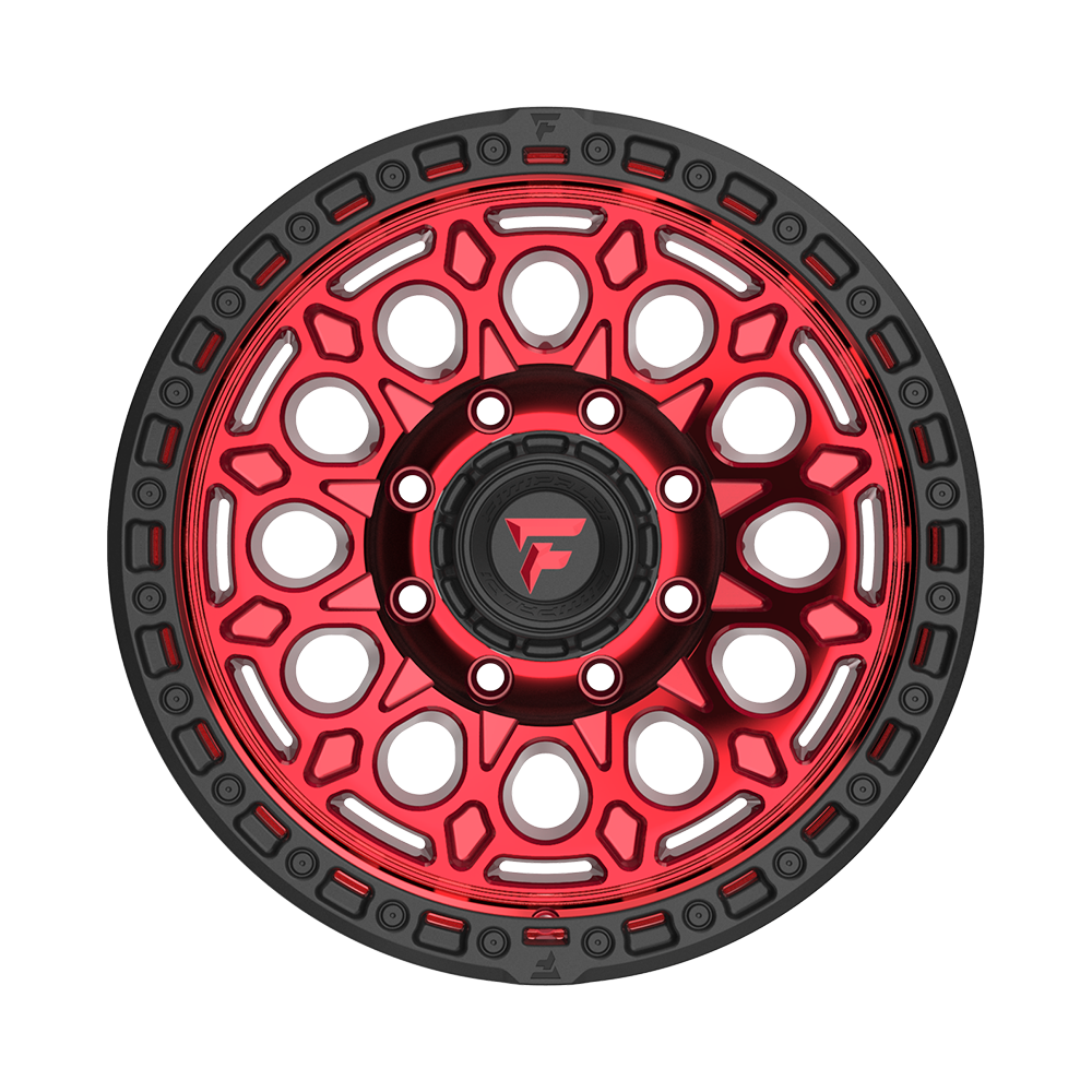 Fittipaldi Off Road FT101 Wheels – Gloss Red with Machined Face, Red Tint, and Satin Black Lip | 17x9, 18x9, 20x9