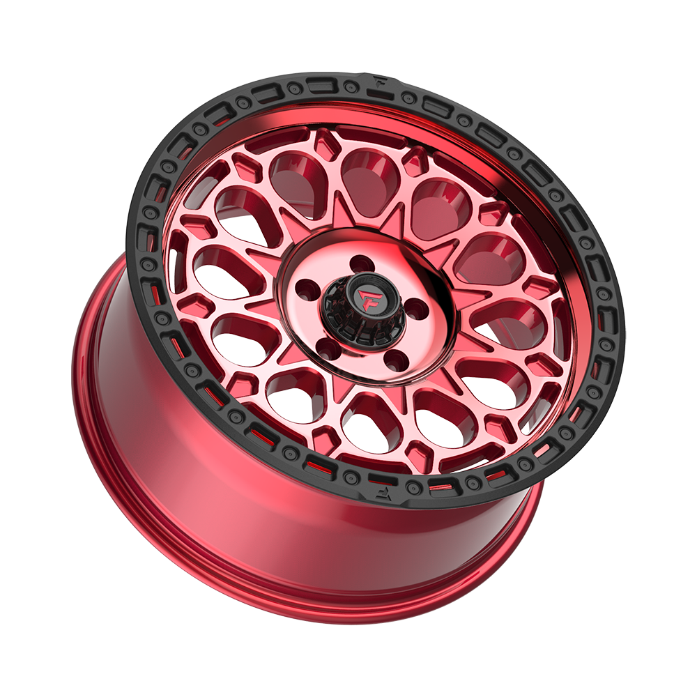 Fittipaldi Off Road FT101 Wheels – Gloss Red with Machined Face, Red Tint, and Satin Black Lip | 17x9, 18x9, 20x9