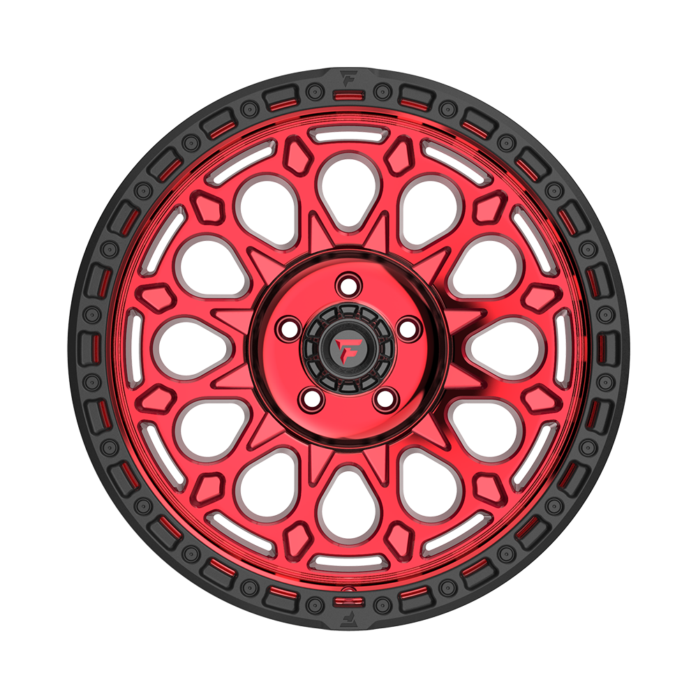 Fittipaldi Off Road FT101 Wheels – Gloss Red with Machined Face, Red Tint, and Satin Black Lip | 17x9, 18x9, 20x9
