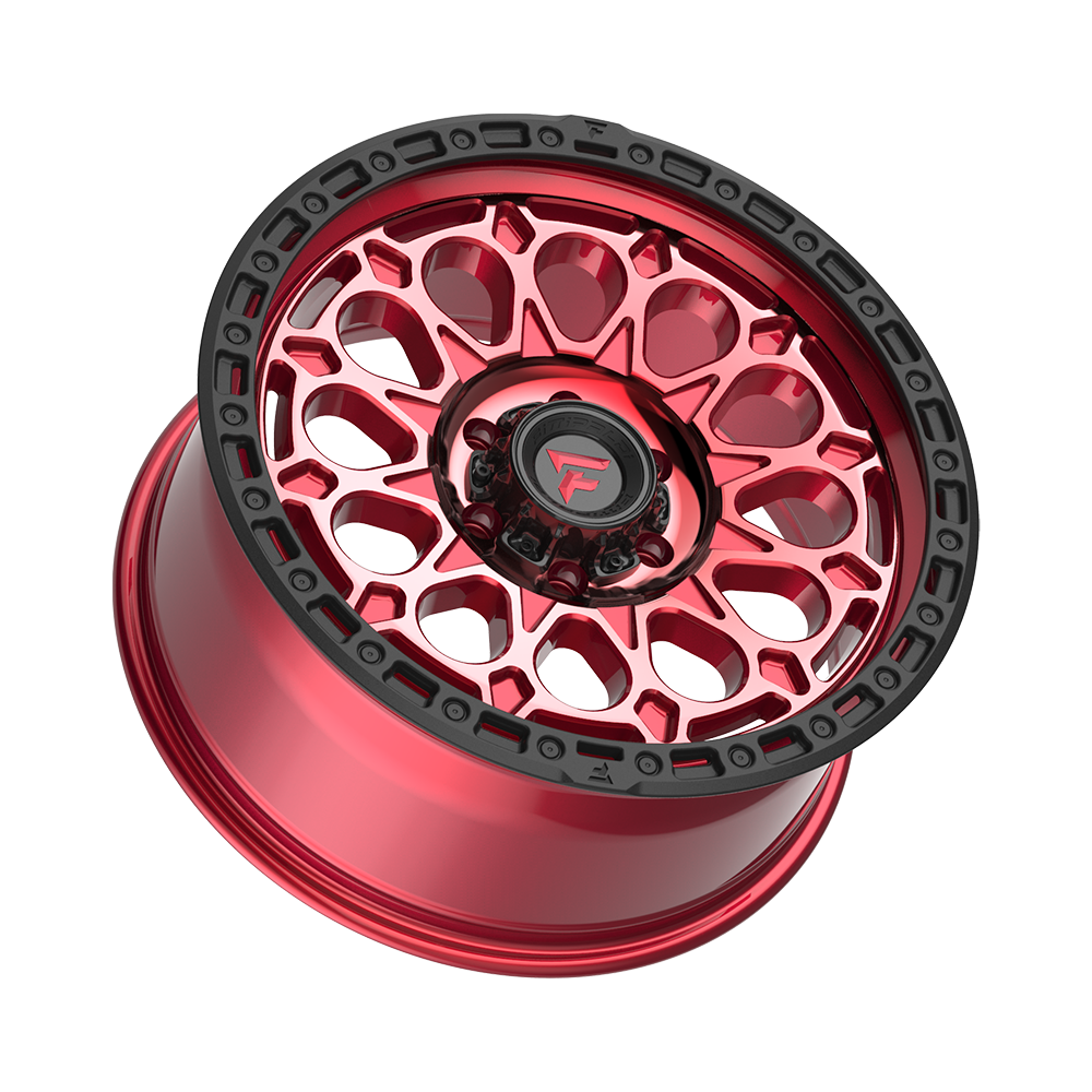 Fittipaldi Off Road FT101RTB Wheel - Gloss Red with Machined Face, Red Tint, and Satin Black Lip