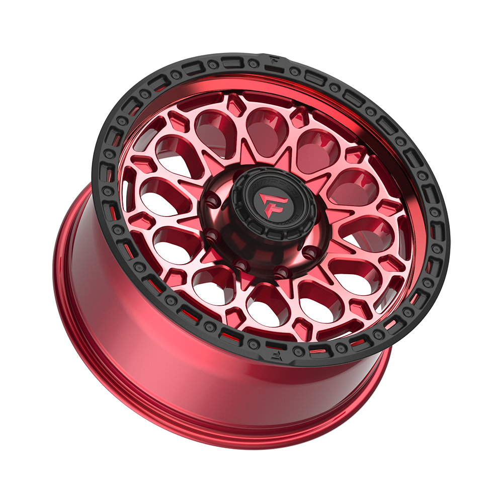 Fittipaldi Off Road FT101 Wheels – Gloss Red with Machined Face, Red Tint, and Satin Black Lip | 17x9, 18x9, 20x9