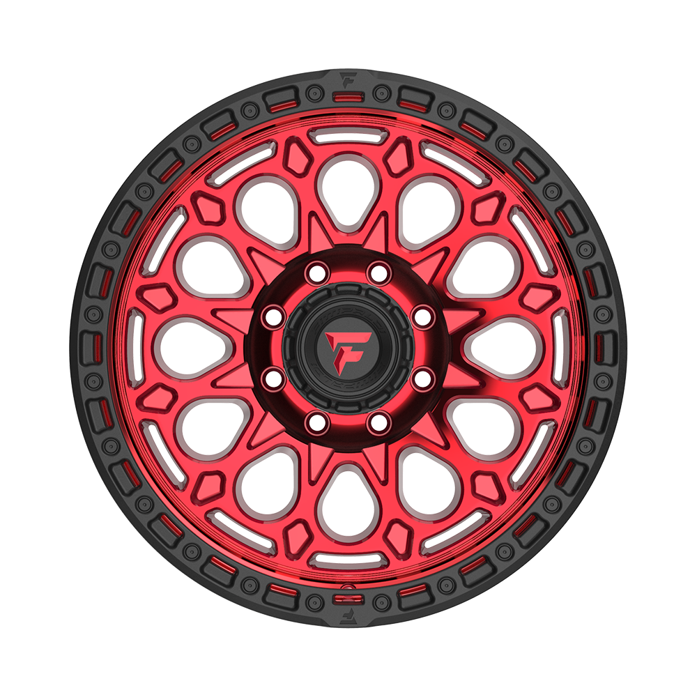 Fittipaldi Off Road FT101 Wheels – Gloss Red with Machined Face, Red Tint, and Satin Black Lip | 17x9, 18x9, 20x9