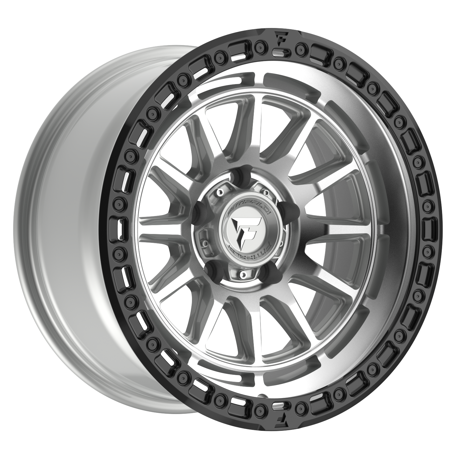 Fittipaldi Off Road FT114MSB Wheel - Machined Silver with Satin Black Lip
