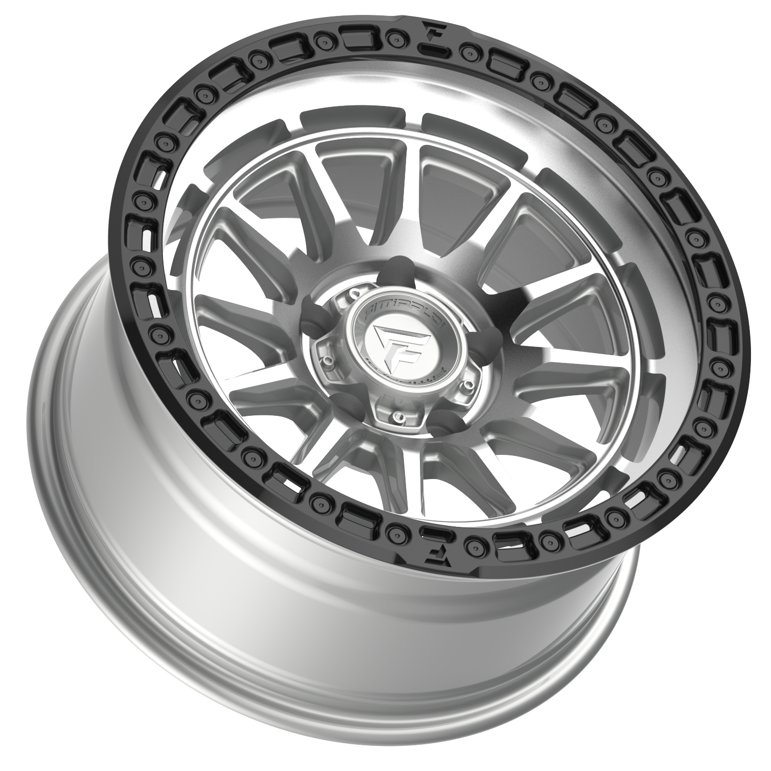 Fittipaldi Off Road FT114MSB Wheel - Machined Silver with Satin Black Lip