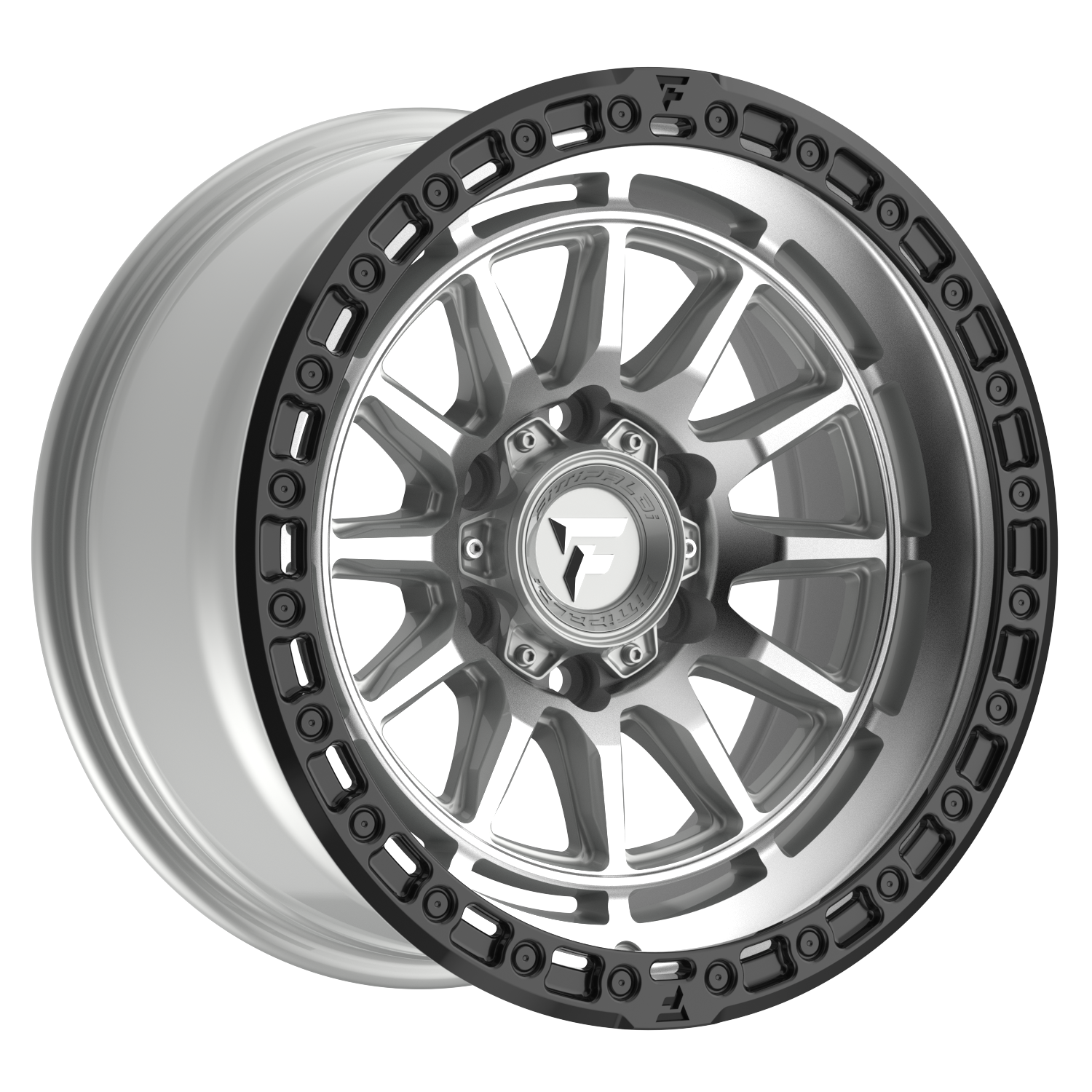 Fittipaldi Off Road FT114MSB Wheel - Machined Silver with Satin Black Lip