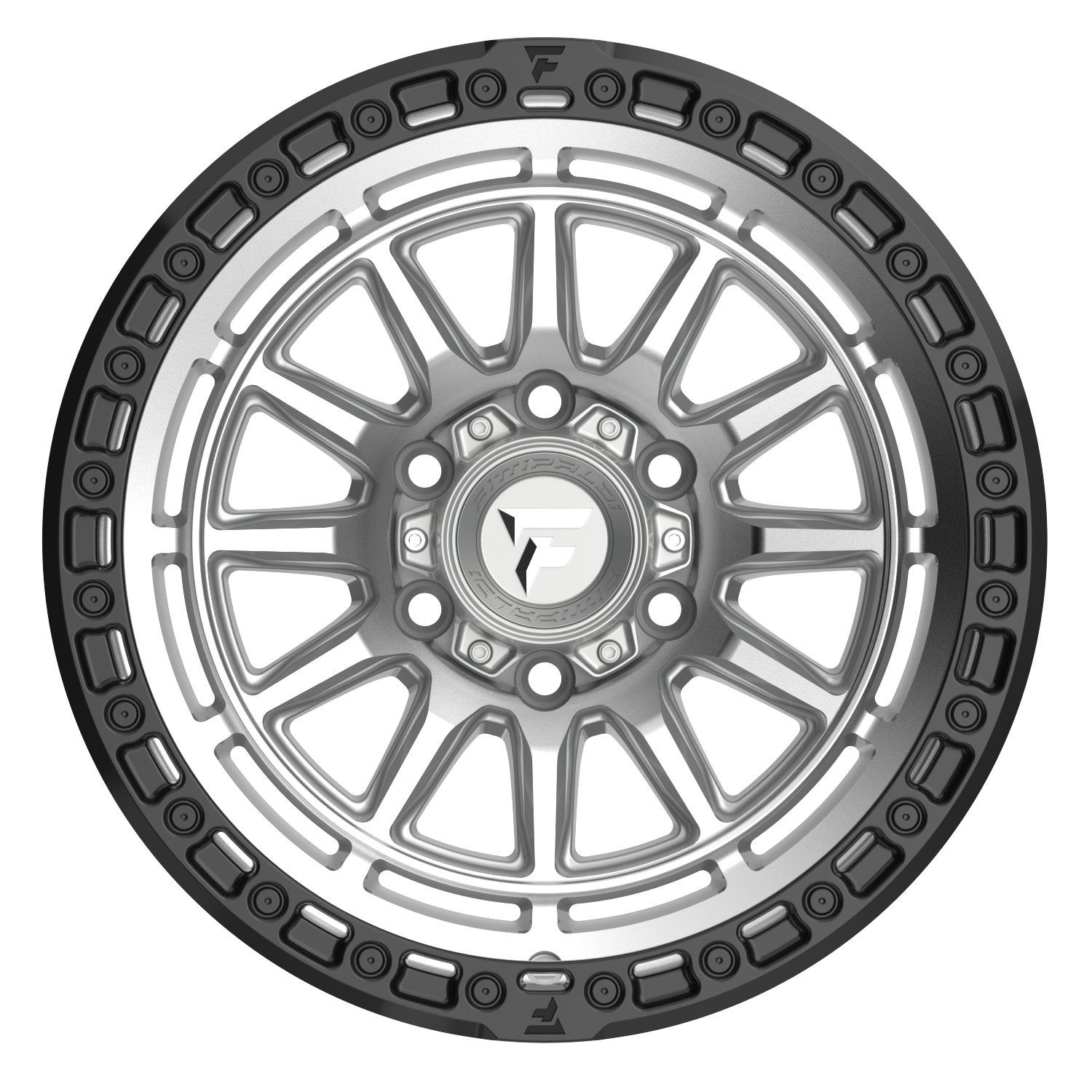 Fittipaldi Off Road FT114MSB Wheel - Machined Silver with Satin Black Lip