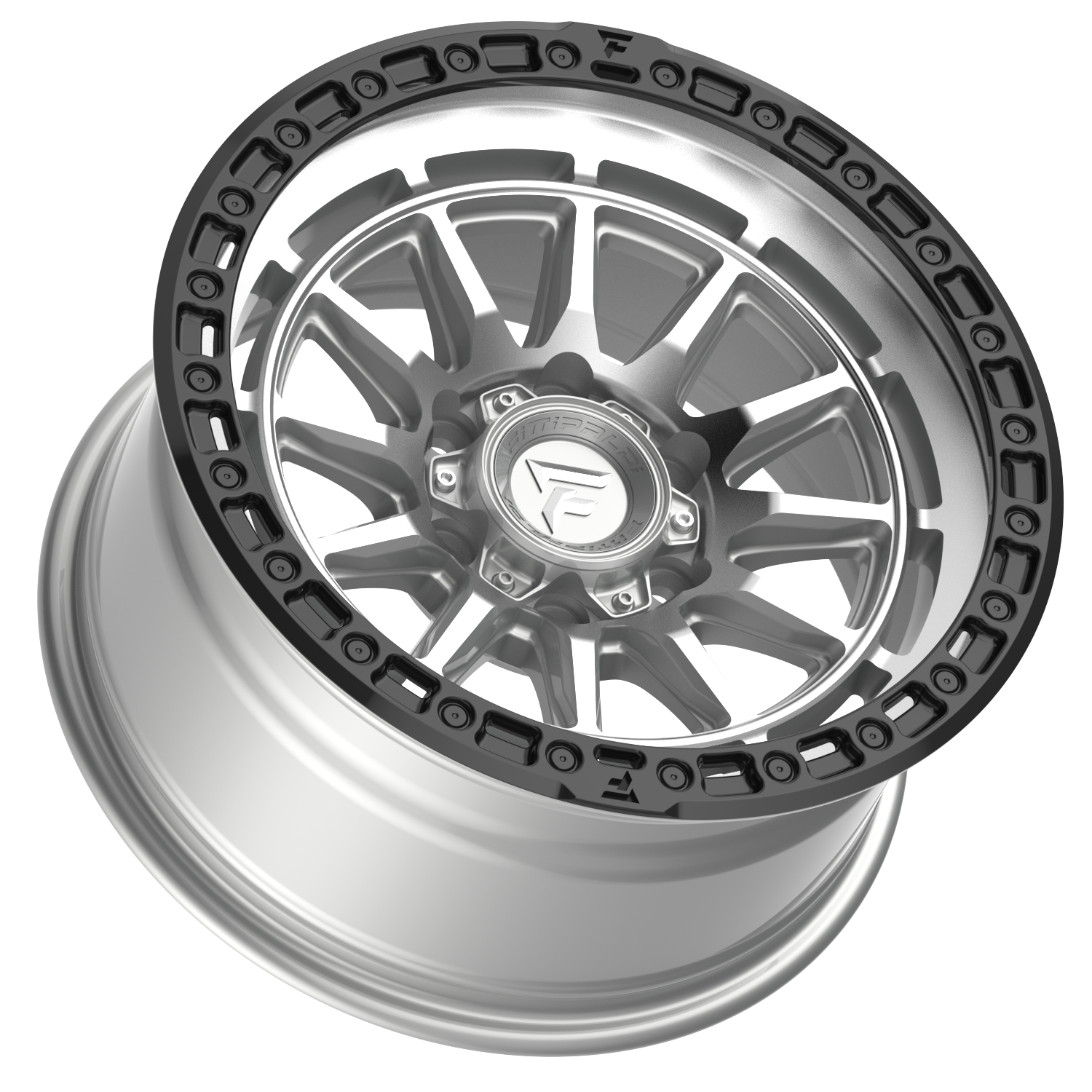 Fittipaldi Off Road FT114MSB Wheel - Machined Silver with Satin Black Lip
