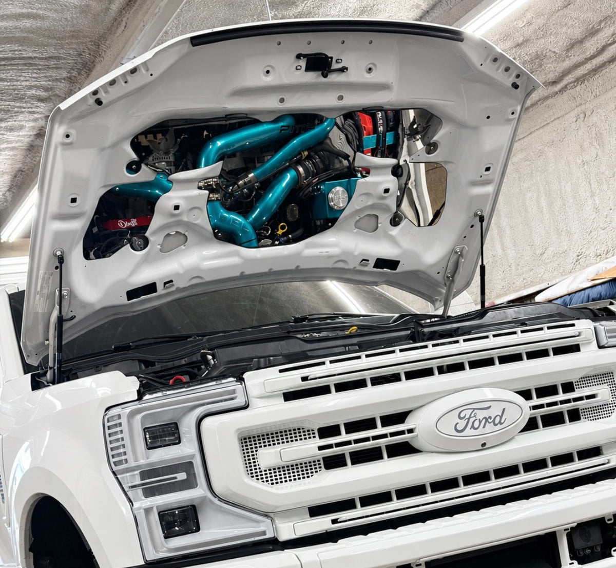 PMF OEM Hood Mirror Kit installed on a 2017-2022 Ford Super Duty - Legends Auto Parts