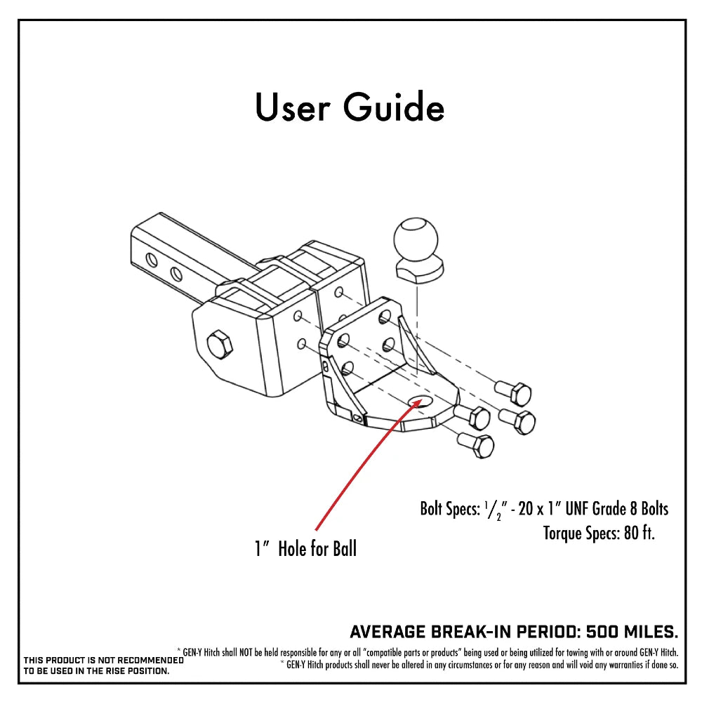 GEN-Y Hitch The Glyder 7K (Torsion-Flex) Ball Mount (2″ Shank)