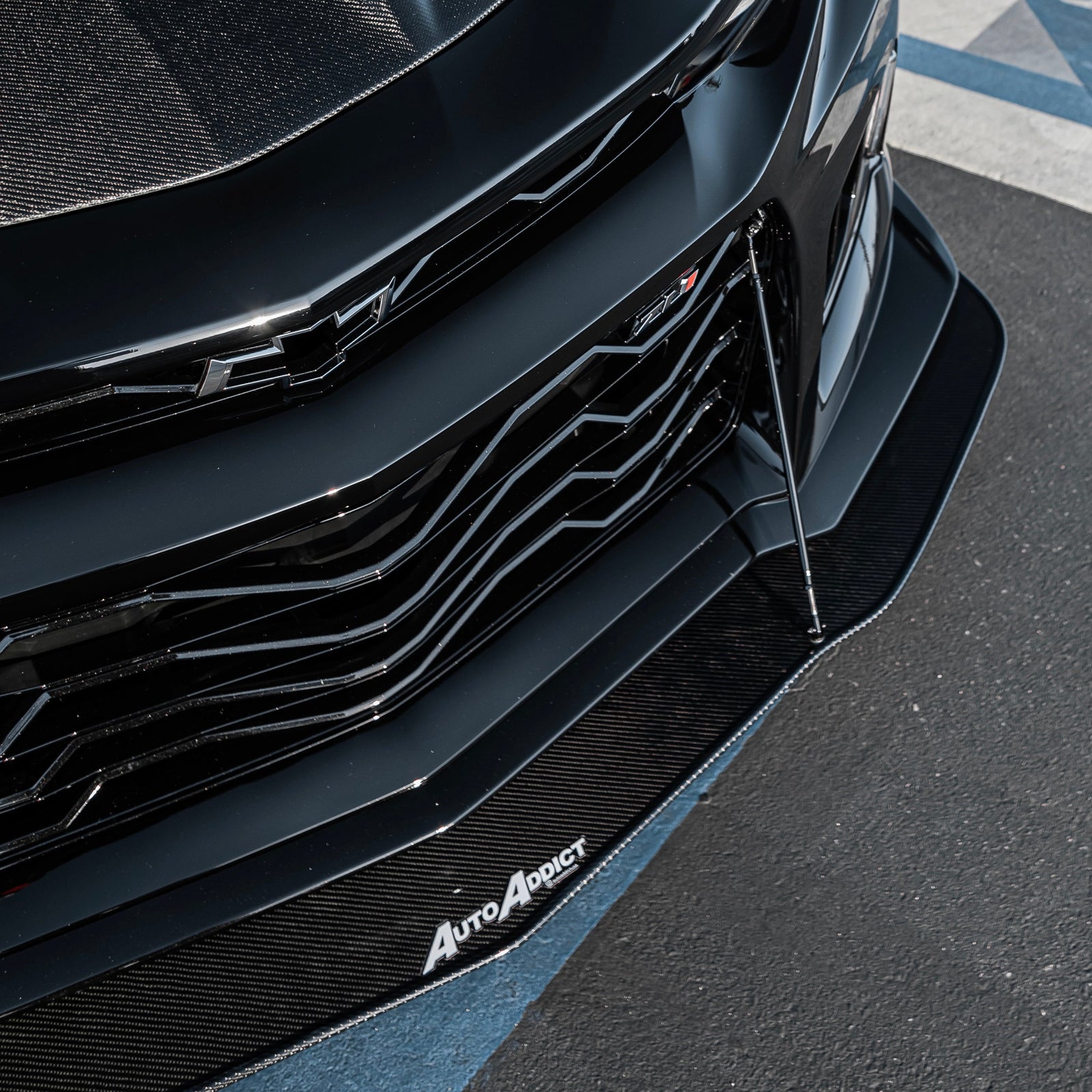 2017-2025 Chevy Camaro ZL1 Carbon Fiber Extension Splitter with Rods - Legends Auto Parts