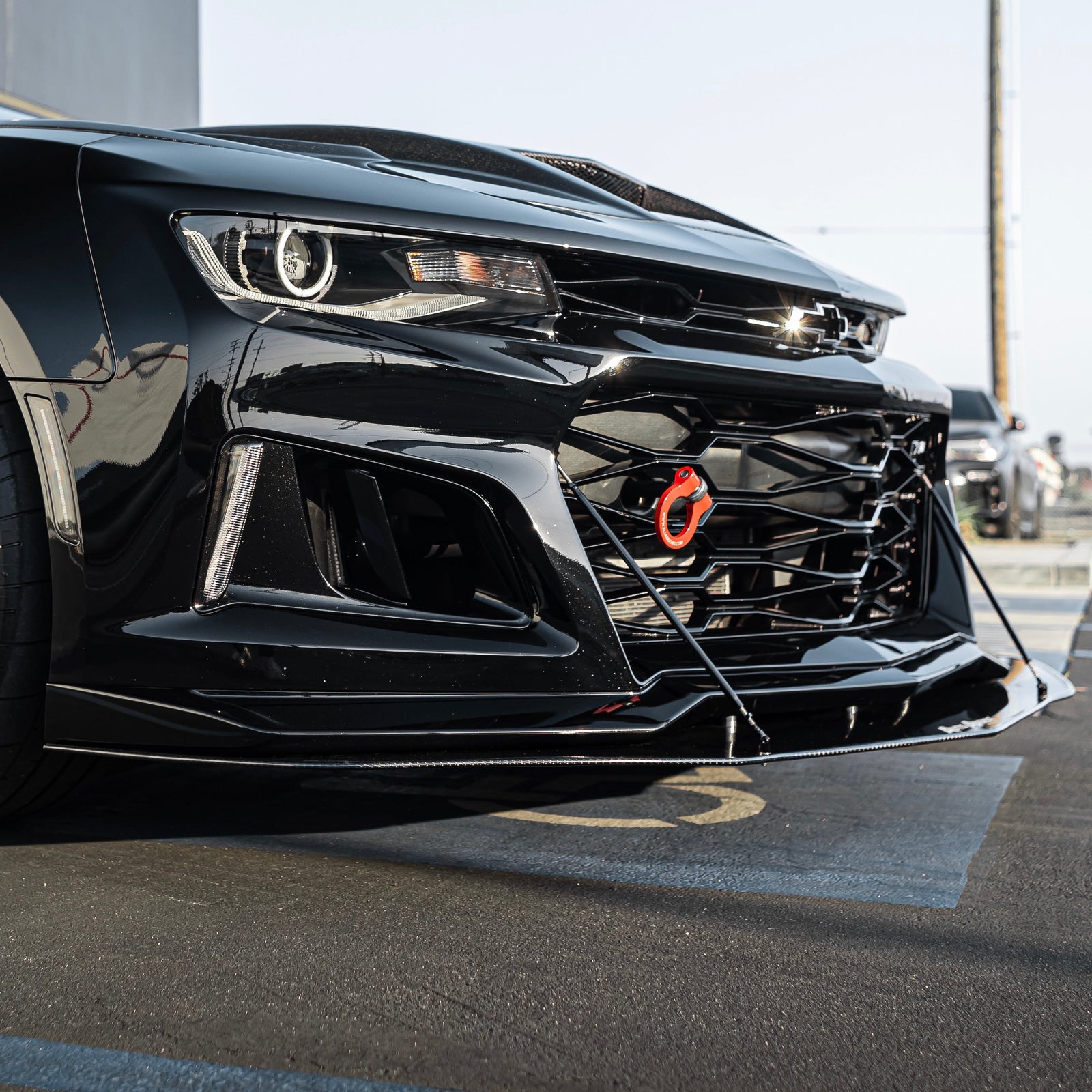 2017-2025 Chevy Camaro ZL1 Carbon Fiber Extension Splitter with Rods - Legends Auto Parts