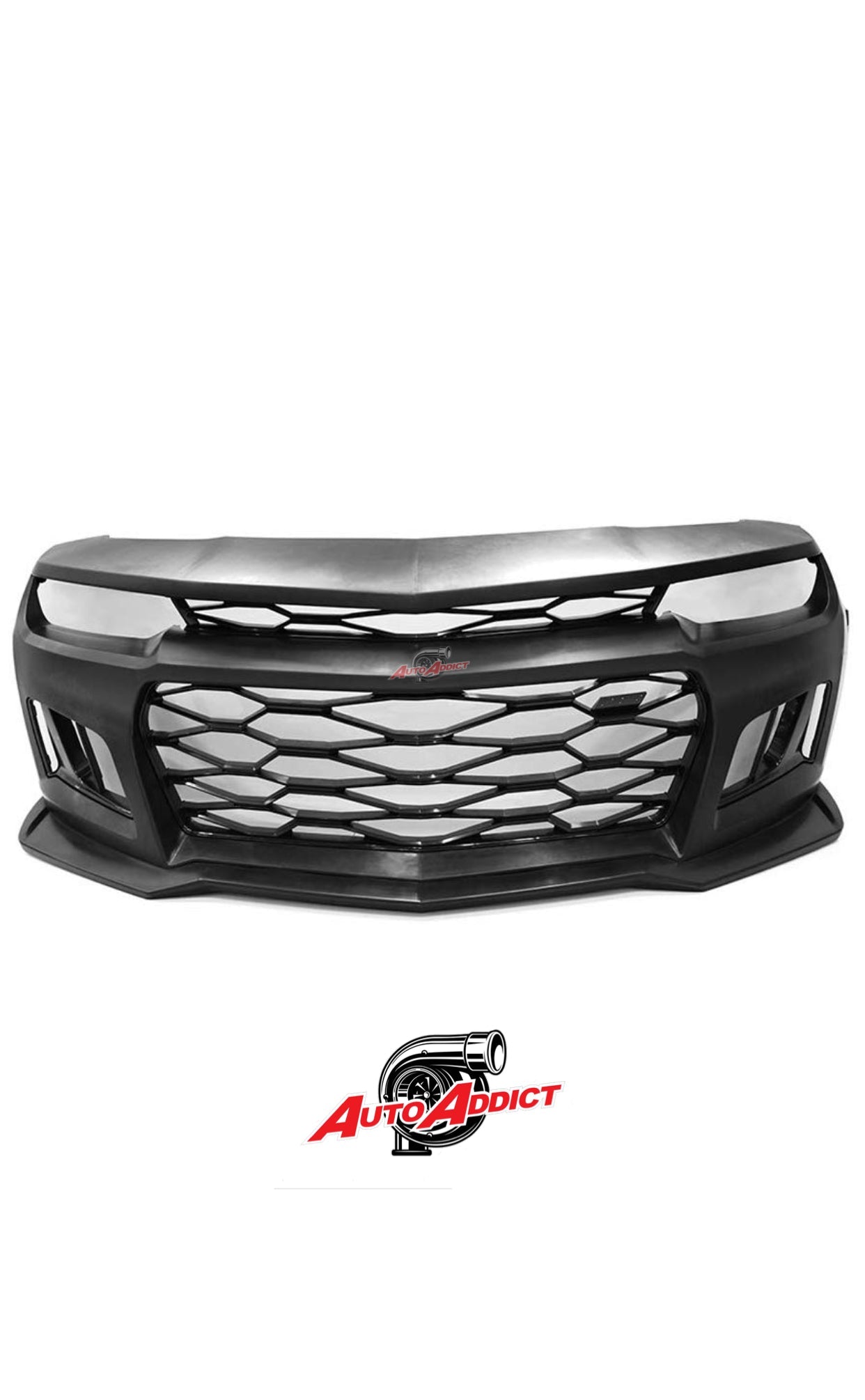 2010-2015 Chevy Camaro ZL1 Front Bumper Conversion 7pcs Full Kit Flat BLK Body Kit - Legends Auto Parts