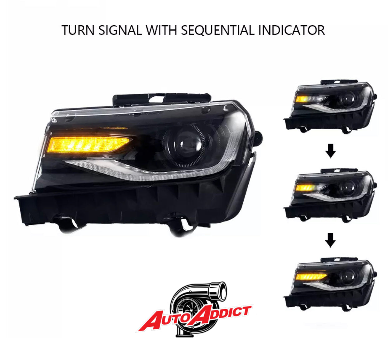 2014-2015 Chevy Camaro 6th Gen Style Headlights Projector LED DRL'S - Legends Auto Parts