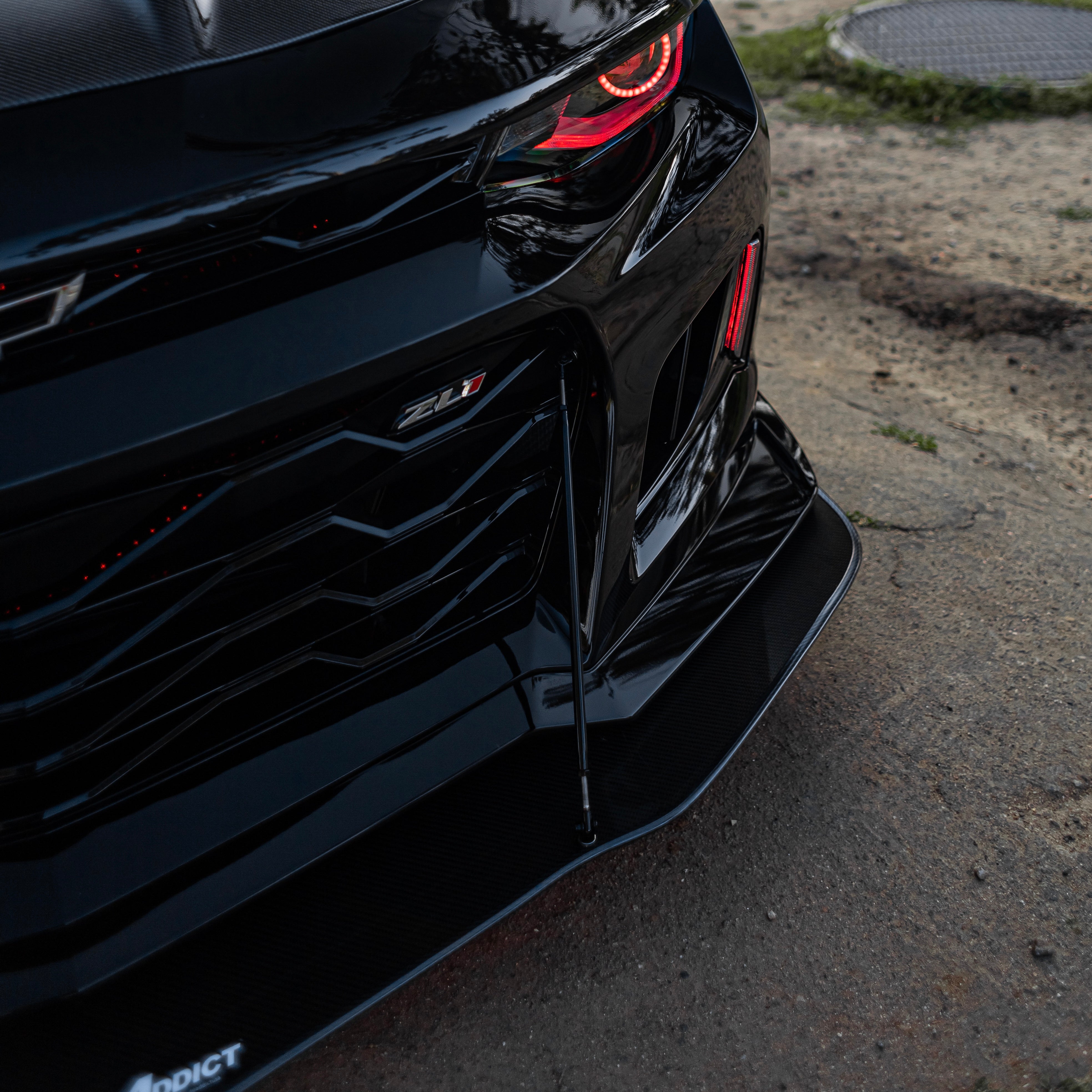 2017-2025 Chevy Camaro ZL1 Carbon Fiber Extension Splitter with Rods - Legends Auto Parts
