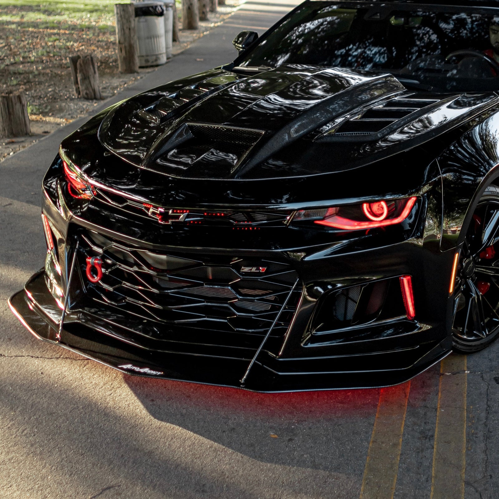 2017-2025 Chevy Camaro ZL1 Carbon Fiber Extension Splitter with Rods - Legends Auto Parts