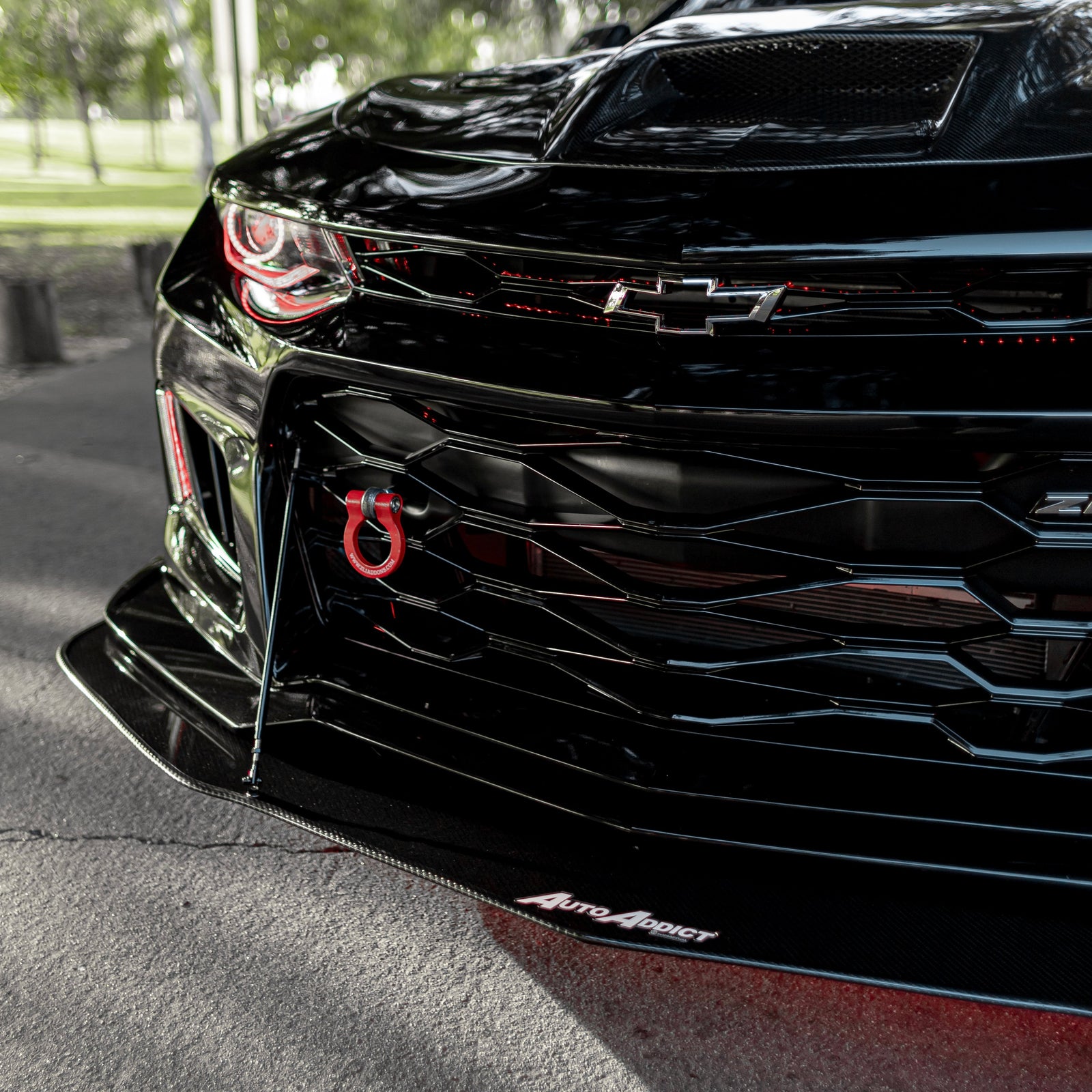 2017-2025 Chevy Camaro ZL1 Carbon Fiber Extension Splitter with Rods - Legends Auto Parts