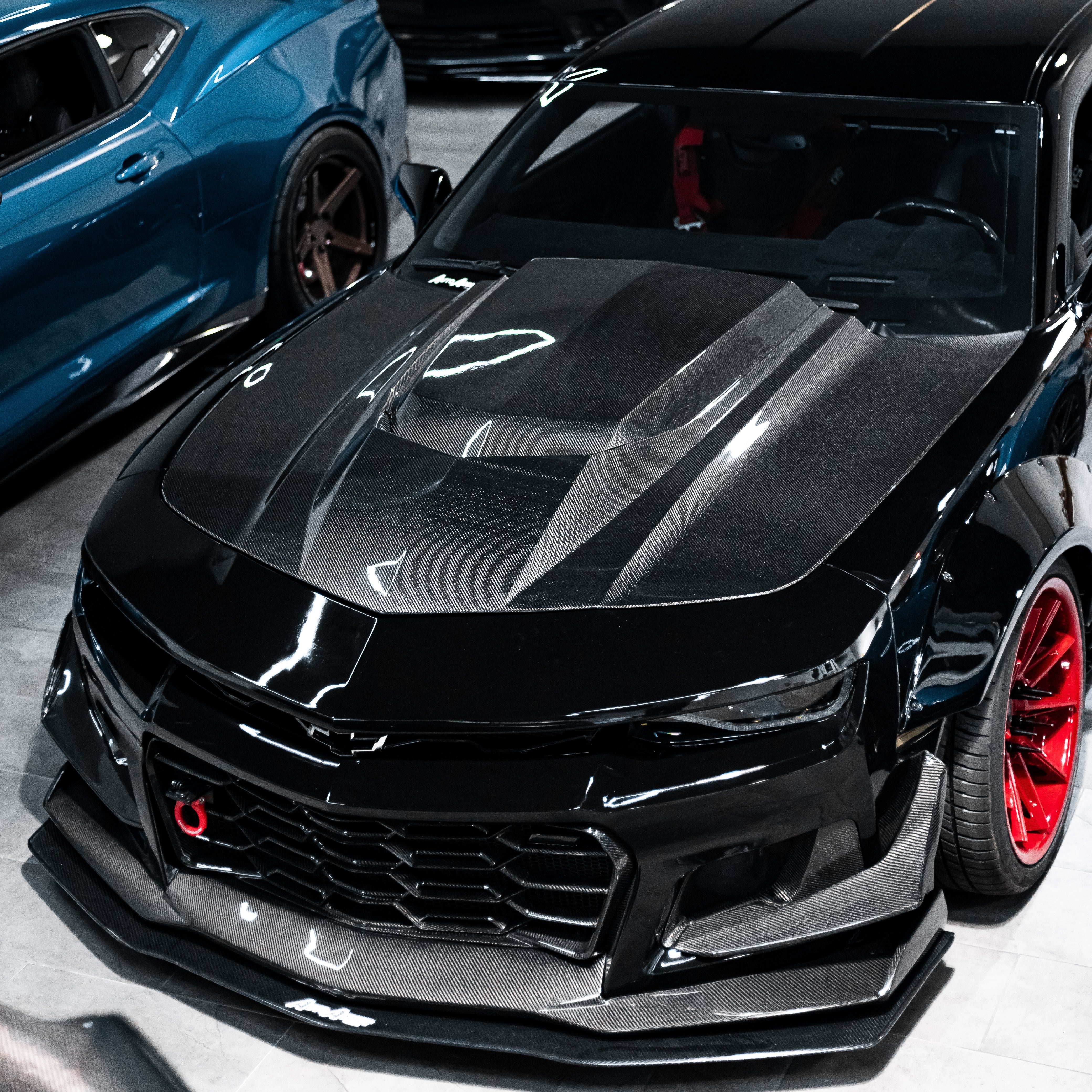 2010-2015 Chevy Camaro Type-ZR Carbon Fiber Double Sided Hood - Legends Auto Parts
